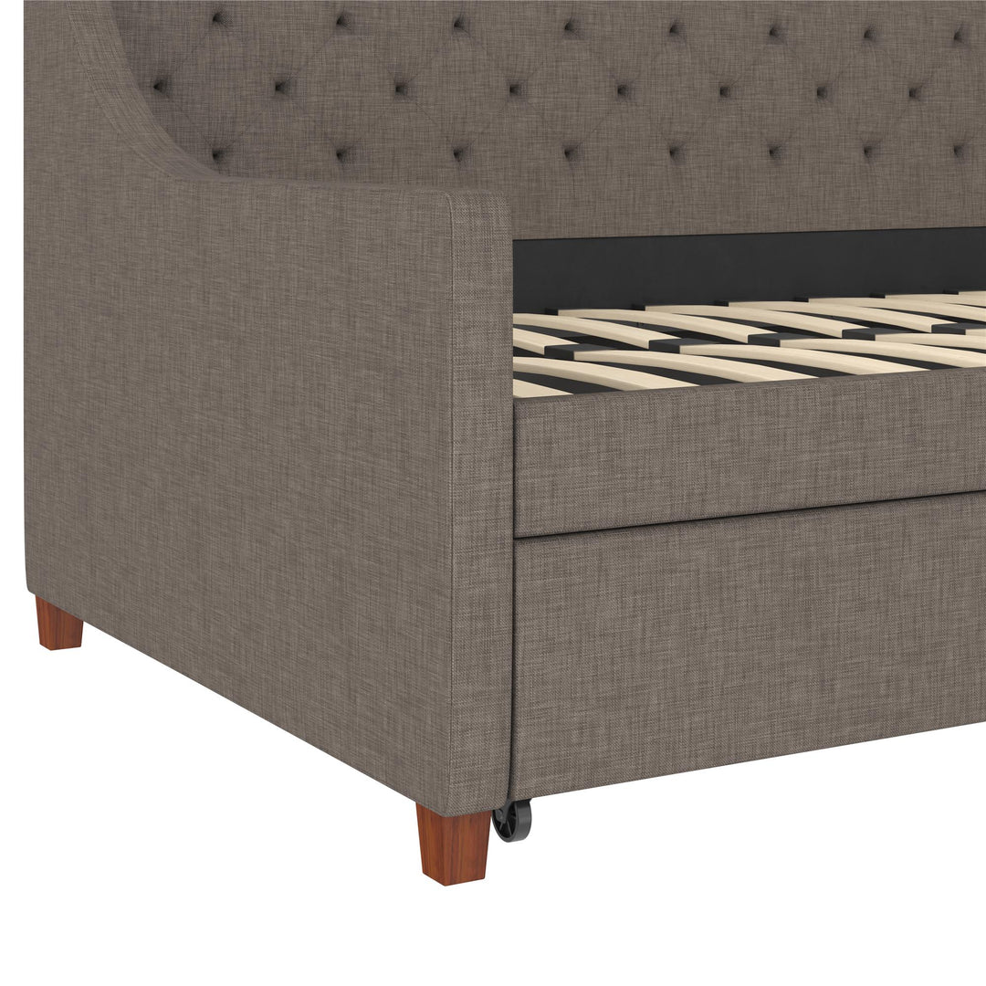 Her Majesty Daybed and Trundle - Grey Linen - Twin