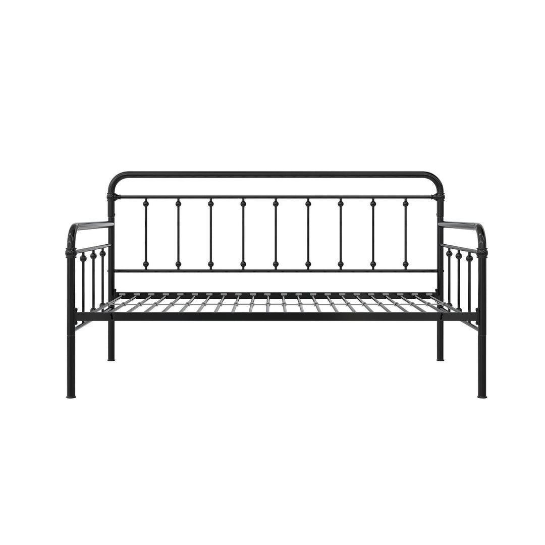 Locky Metal Daybed with Pop Up Trundle Bed - Black - Twin-Over-Twin