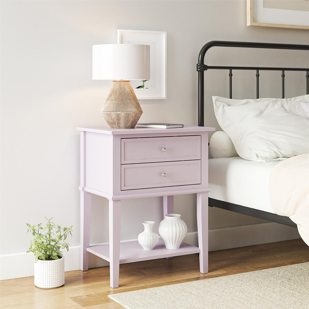 Franklin Accent Table with 2 Drawers and Lower Shelf - Lavender