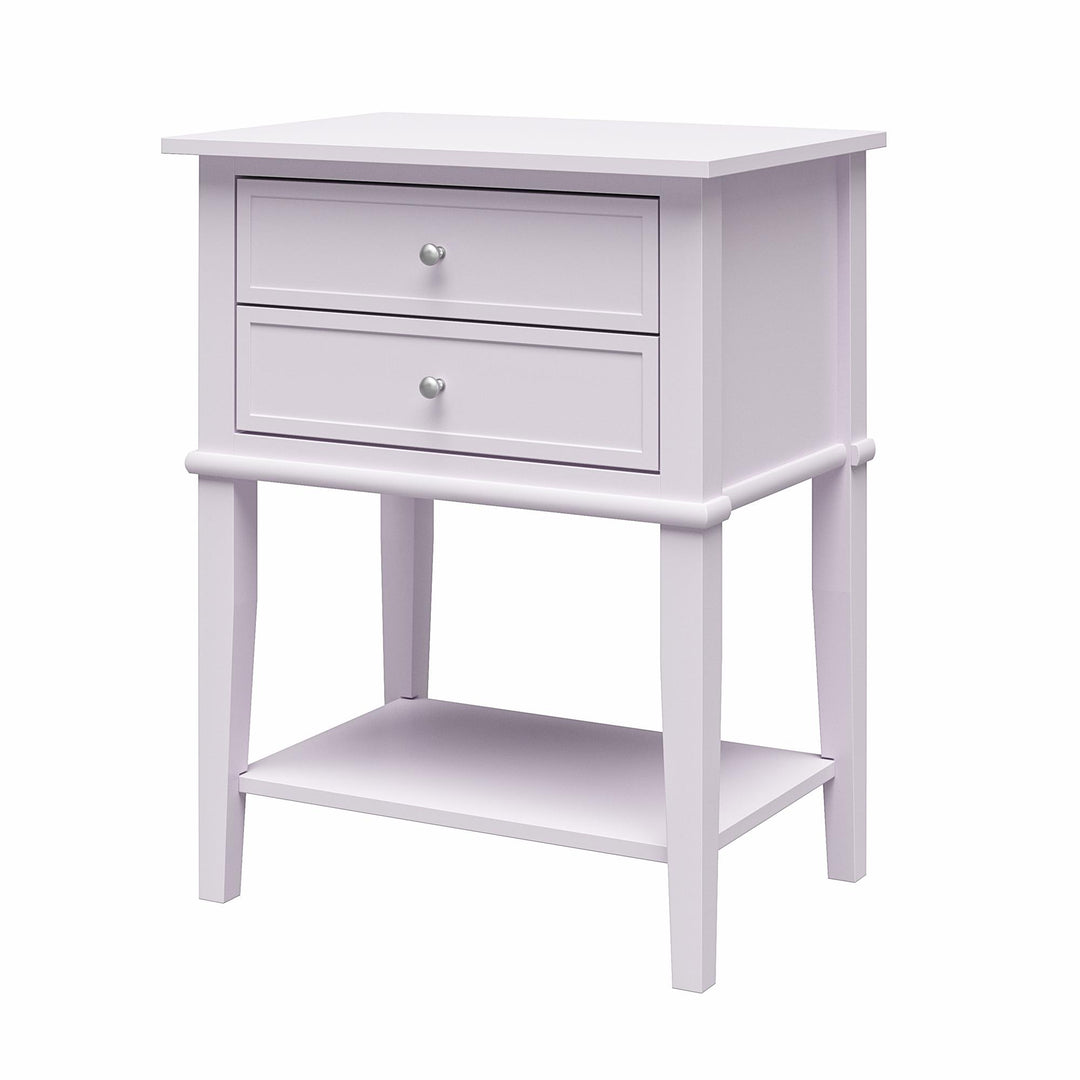 Franklin Accent Table with 2 Drawers and Lower Shelf - Lavender