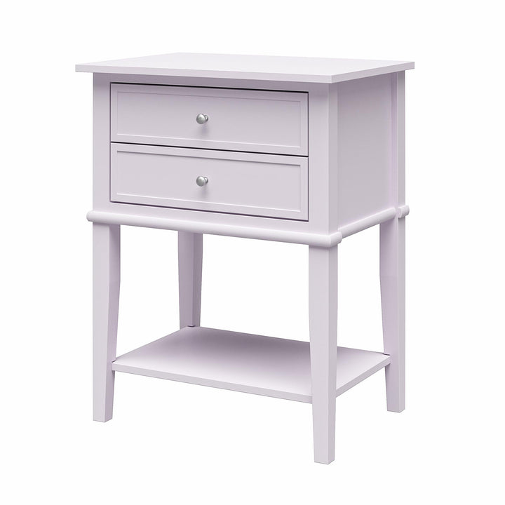 Franklin Accent Table with 2 Drawers and Lower Shelf - Lavender
