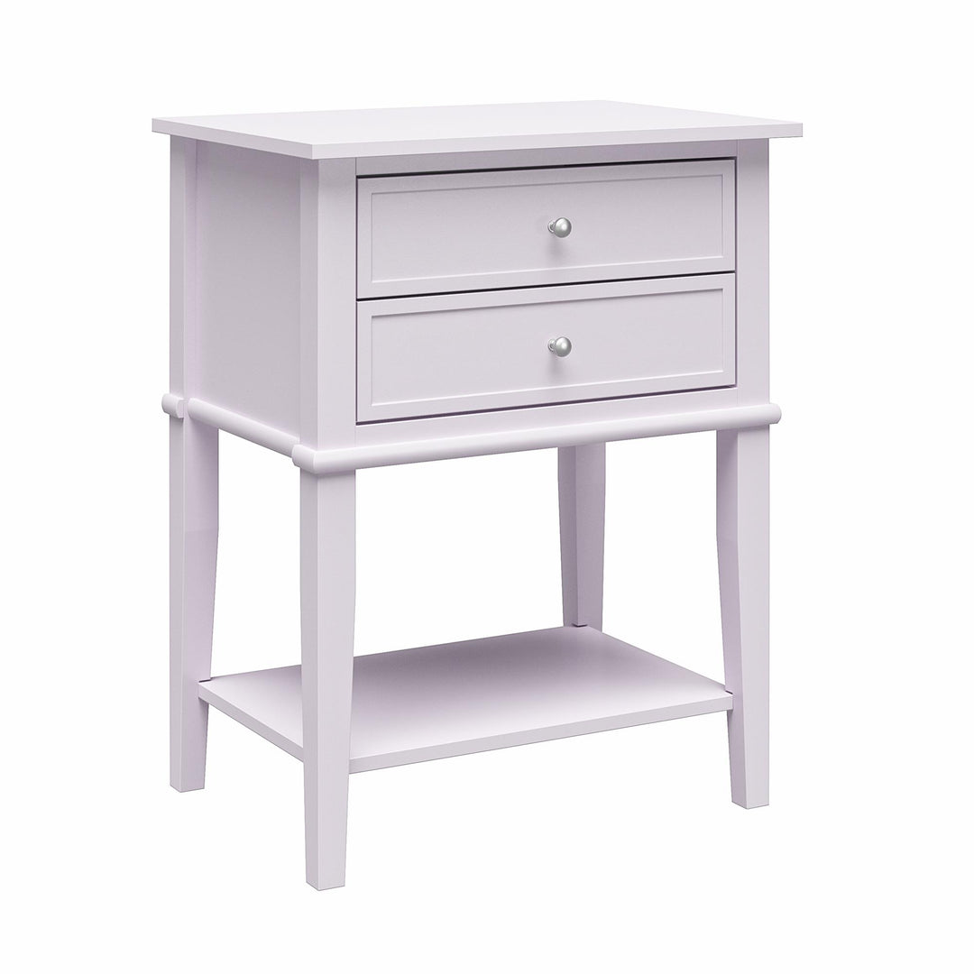 Franklin Accent Table with 2 Drawers and Lower Shelf - Lavender