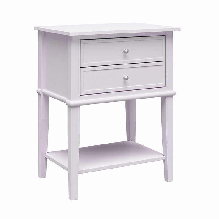 Franklin Accent Table with 2 Drawers and Lower Shelf - Lavender
