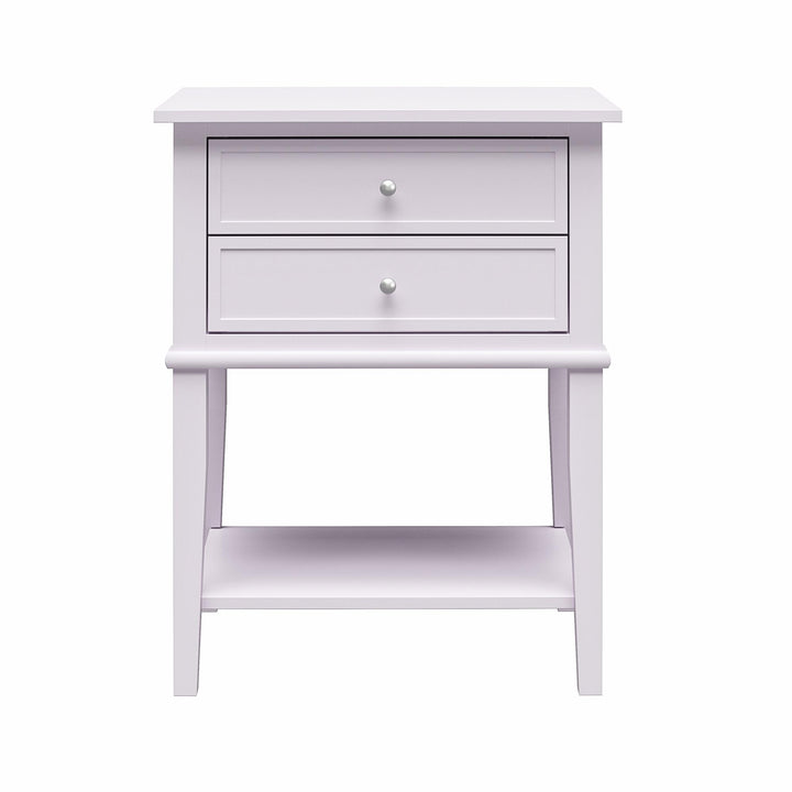 Franklin Accent Table with 2 Drawers and Lower Shelf - Lavender