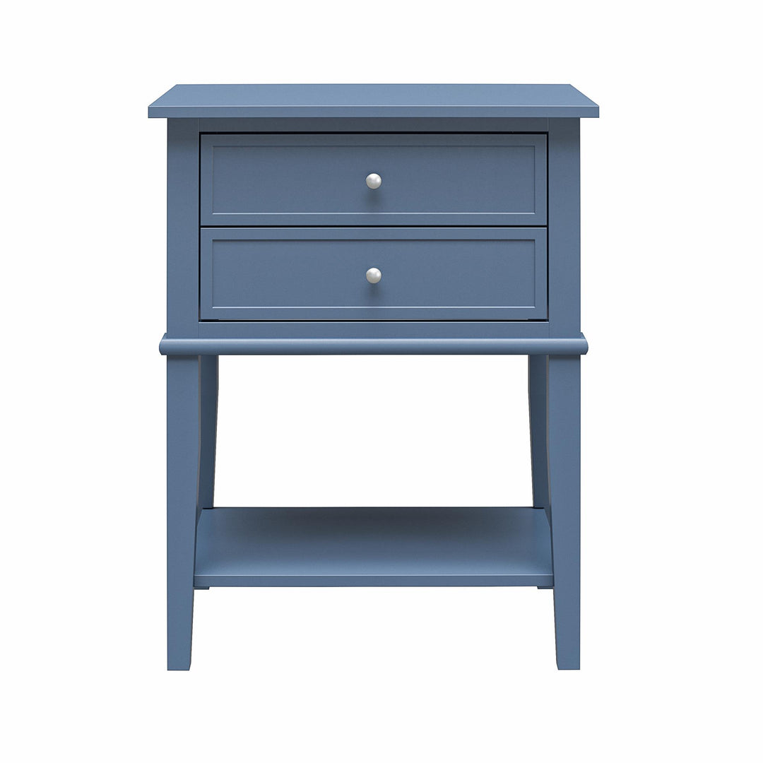 Franklin Accent Table with 2 Drawers and Lower Shelf - Stone Blue 
