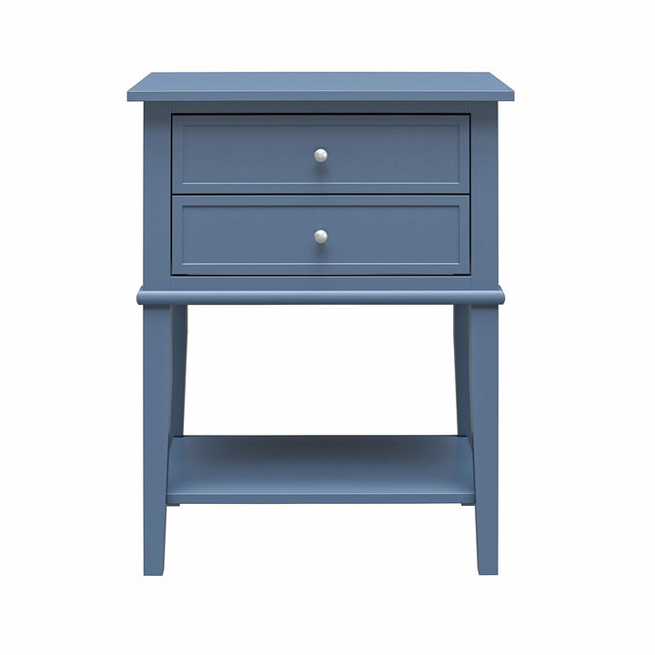 Franklin Accent Table with 2 Drawers and Lower Shelf - Stone Blue 