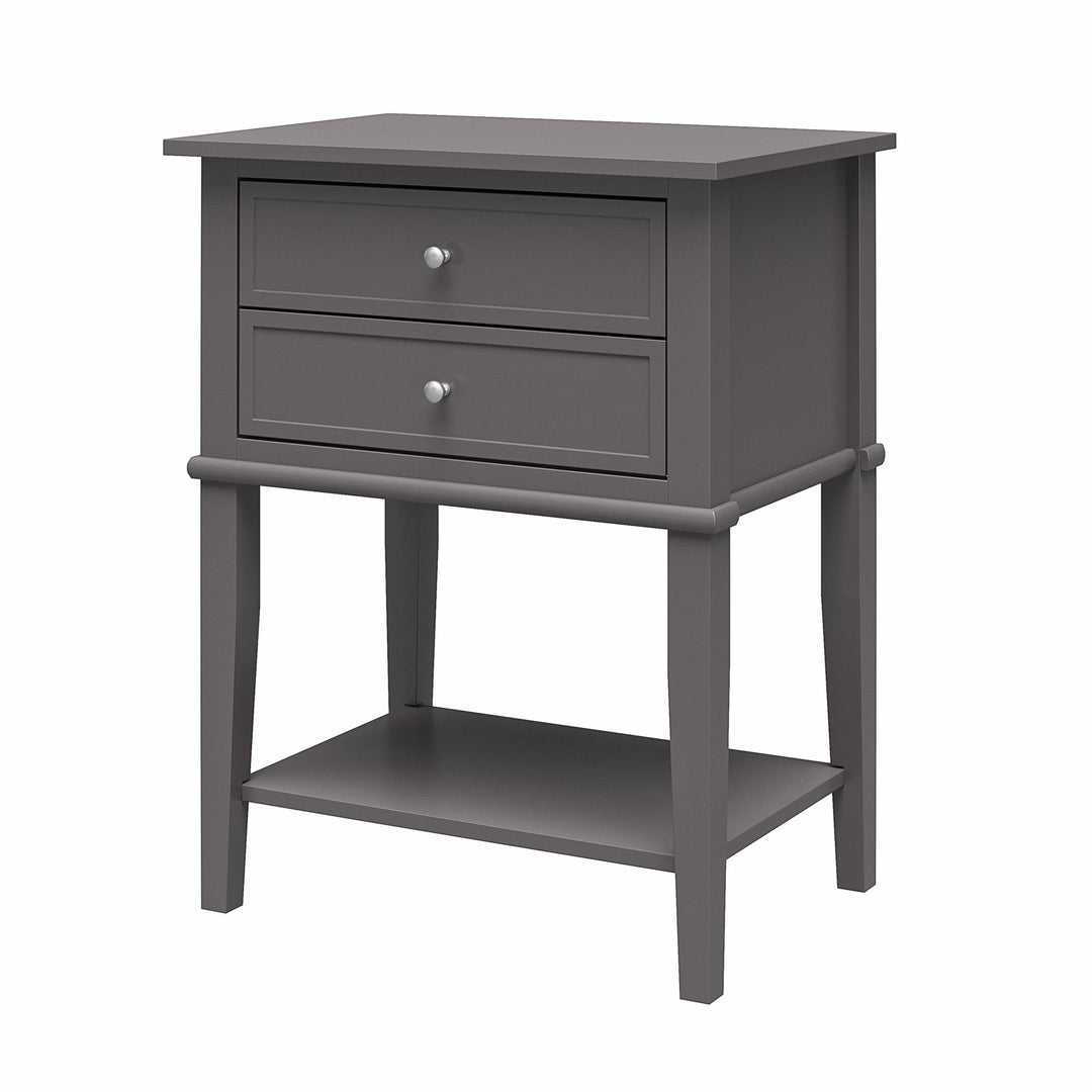 Franklin Accent Table with 2 Drawers and Lower Shelf - Graphite