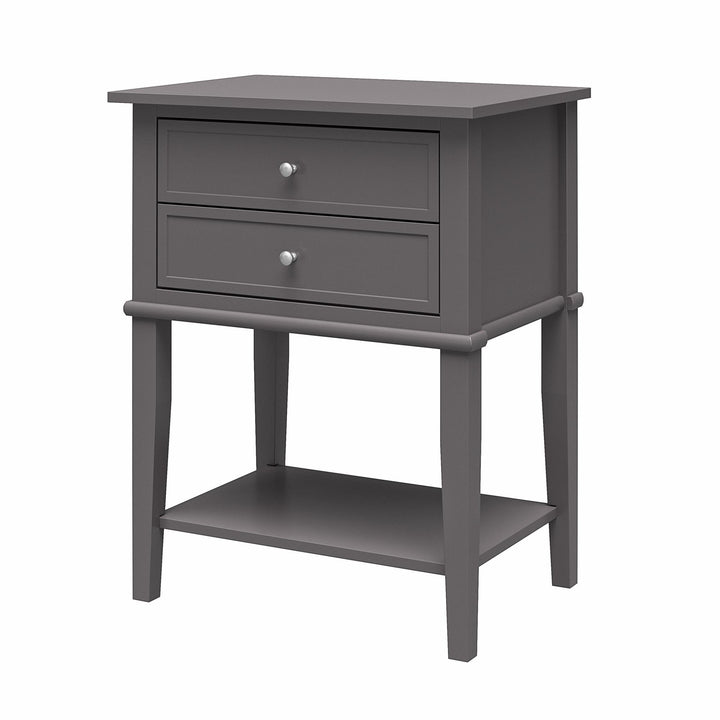Franklin Accent Table with 2 Drawers and Lower Shelf - Graphite
