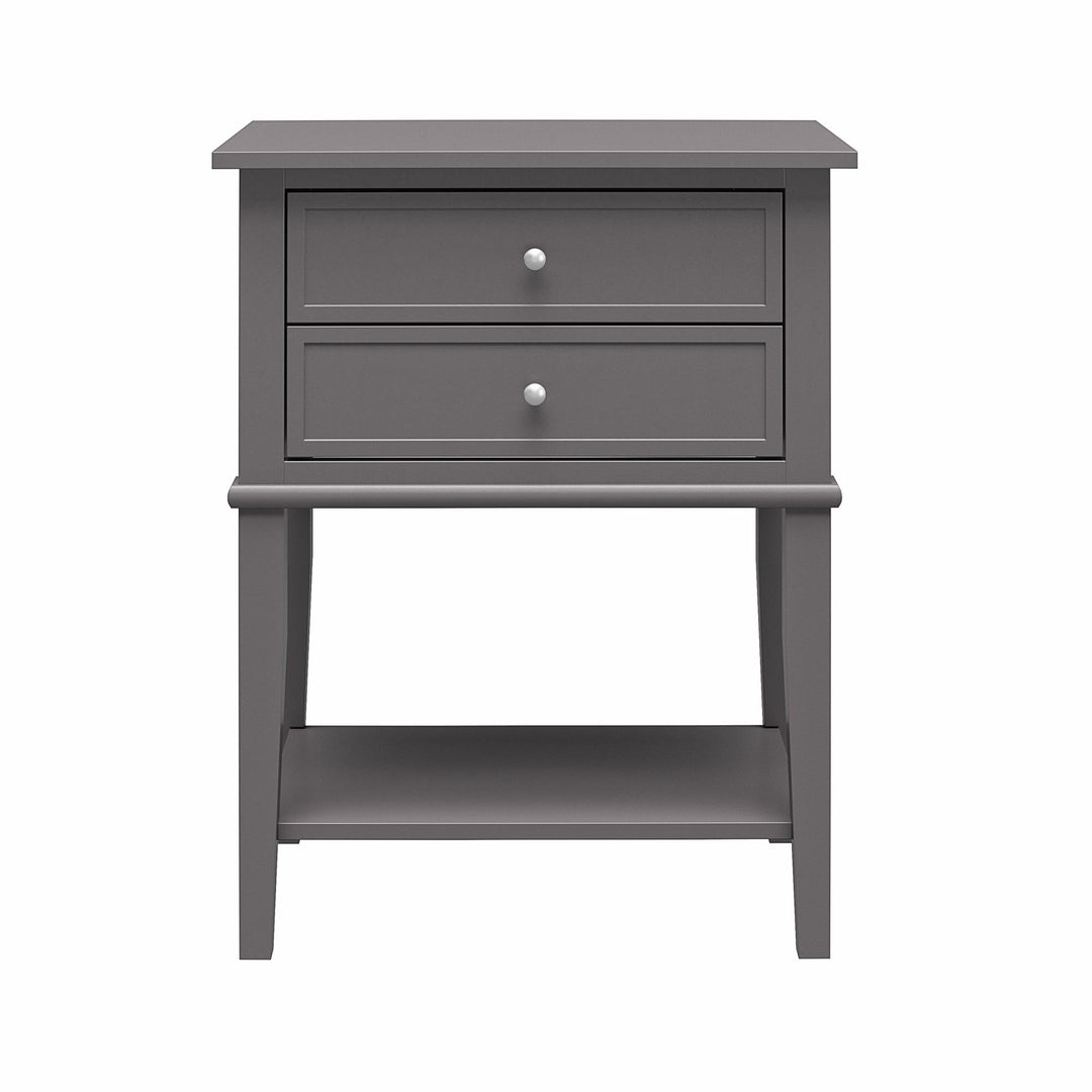 Franklin Accent Table with 2 Drawers and Lower Shelf - Graphite