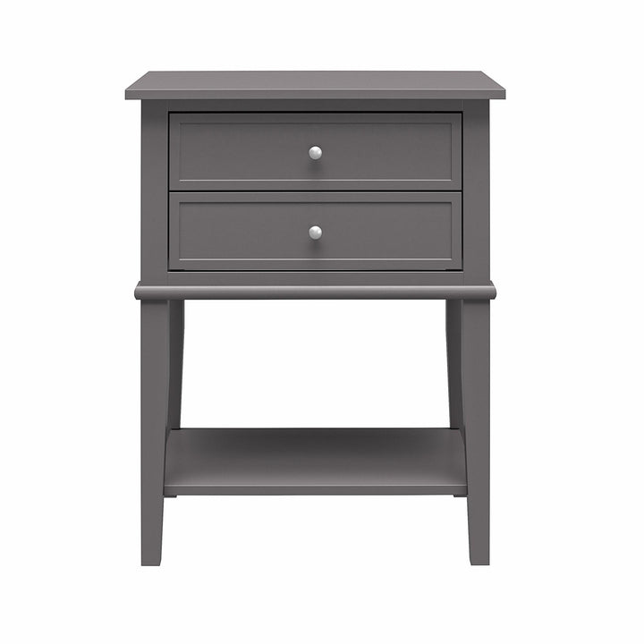 Franklin Accent Table with 2 Drawers and Lower Shelf - Graphite