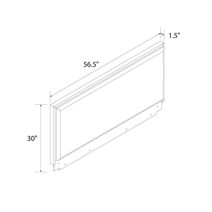 Cologne Tool-Less Upholstered Wood Headboard - Walnut - Full