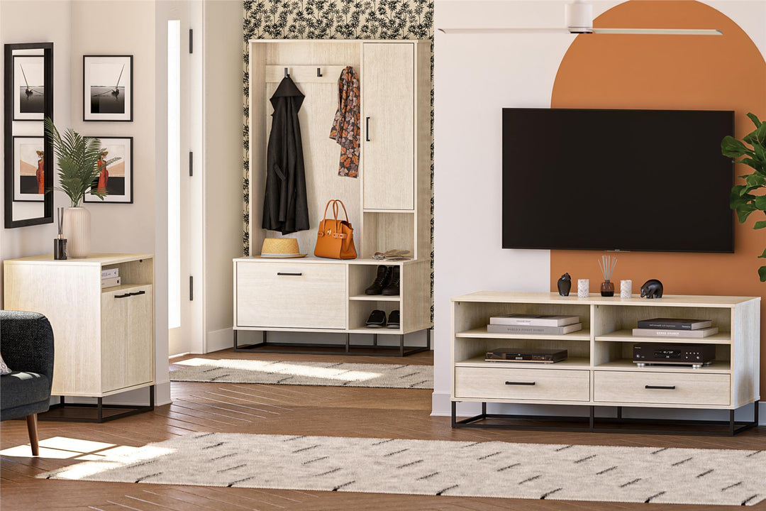 Kelly TV Stand with Drawers for TVs up to 55 in. - Ivory Oak