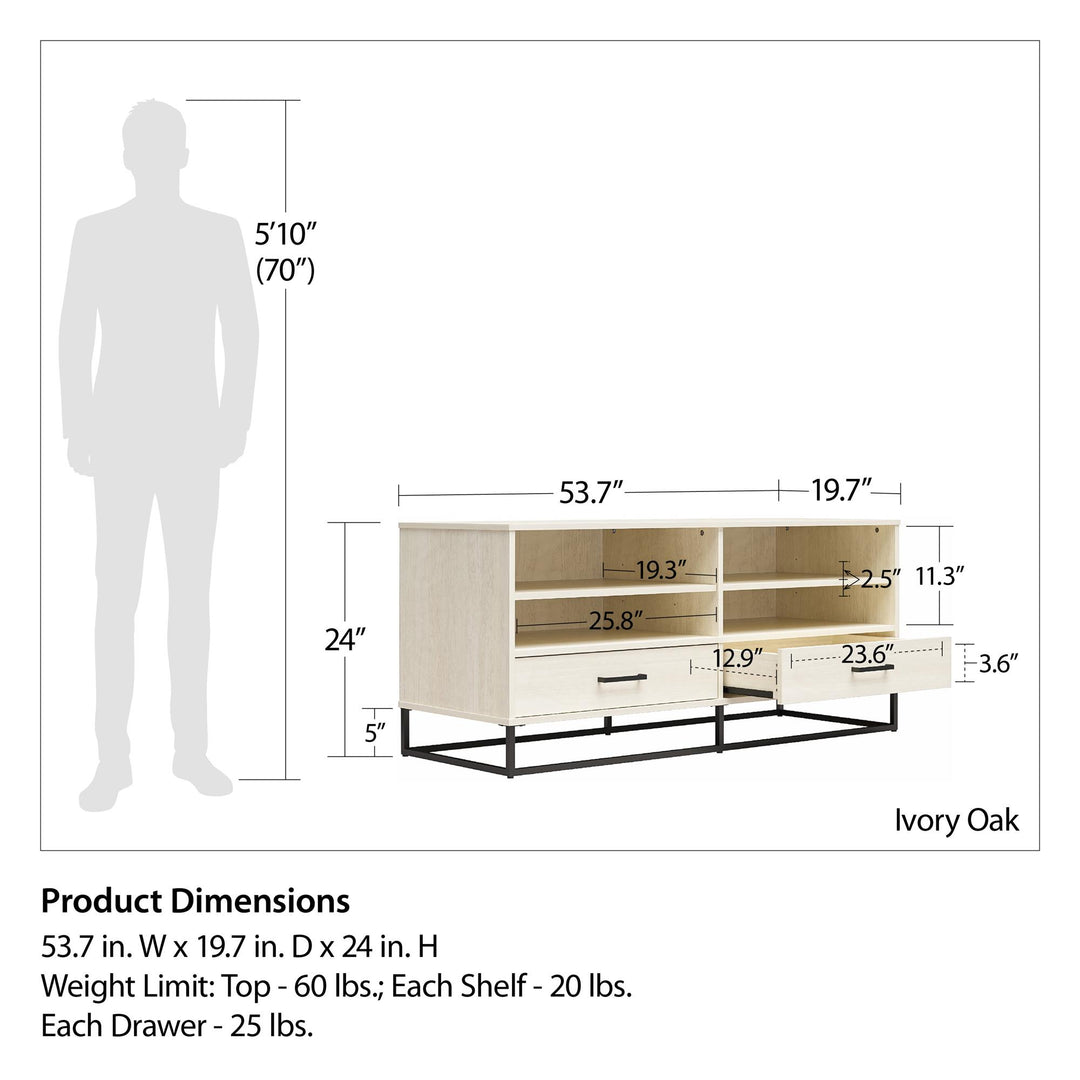 Kelly TV Stand with Drawers for TVs up to 55 in. - Ivory Oak