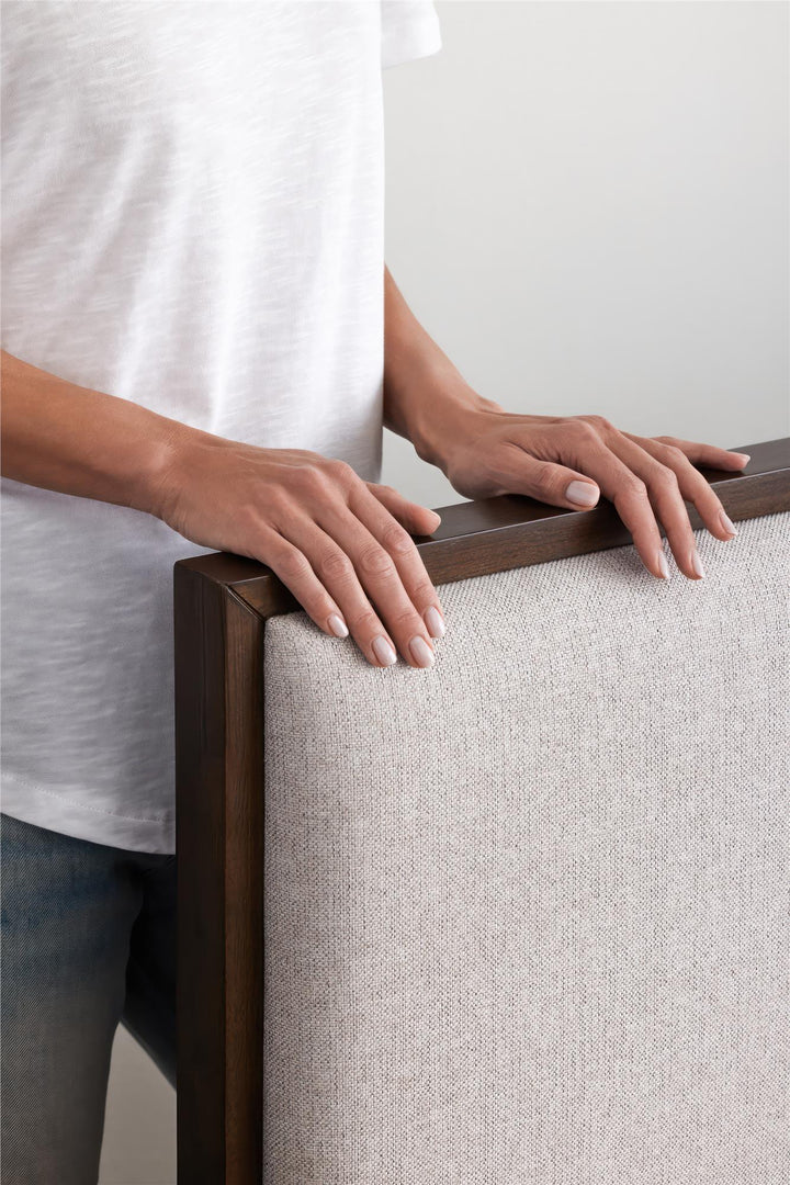 Cologne Tool-Less Upholstered Wood Headboard - Walnut - Full