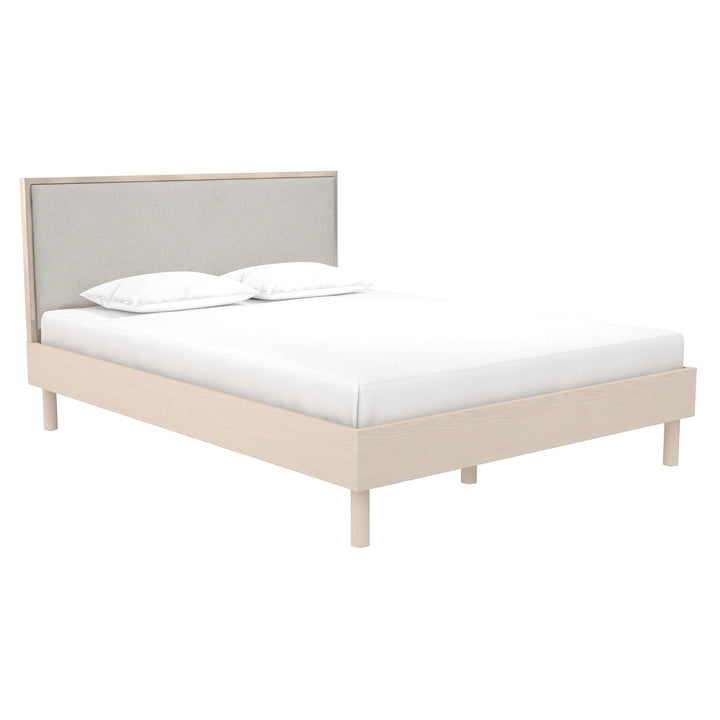 Cologne Tool-Less Upholstered Wood Headboard - Light Oak - Queen