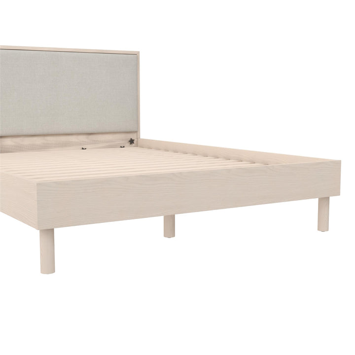 Cologne Tool-Less Upholstered Wood Headboard - Light Oak - Queen