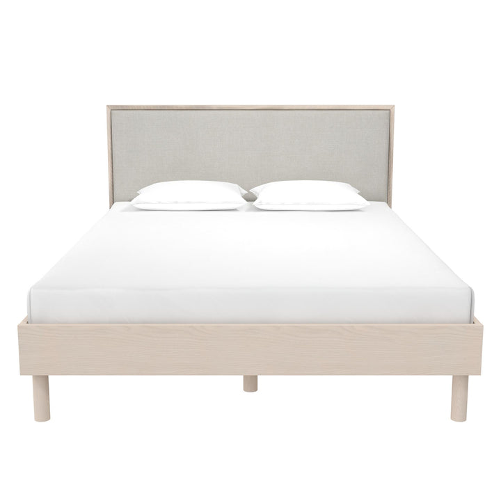 Cologne Tool-Less Upholstered Wood Headboard - Light Oak - Queen