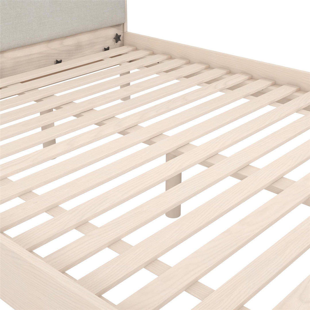Cologne Tool-Less Upholstered Wood Headboard - Light Oak - Queen