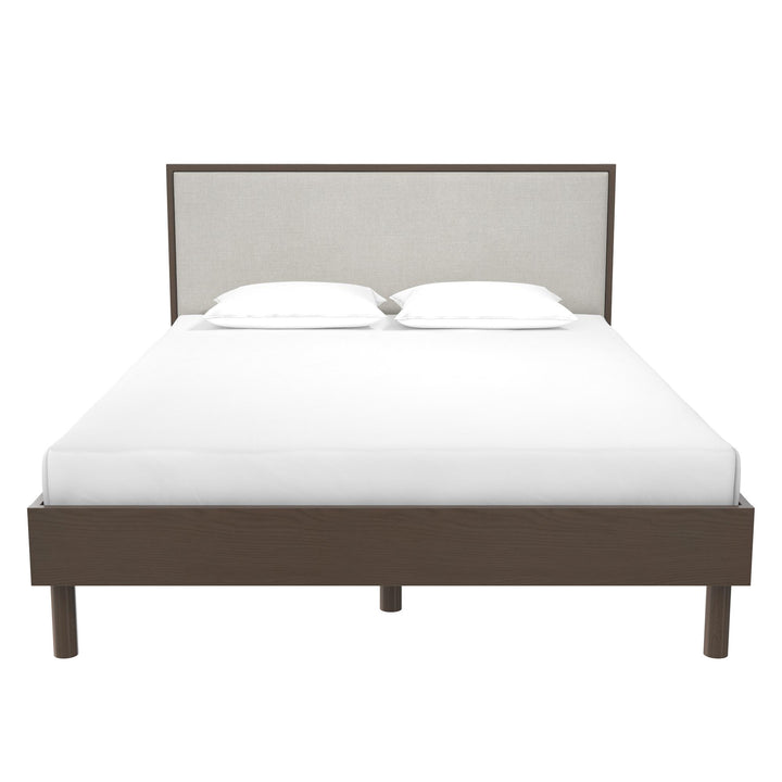 Cologne Tool-Less Upholstered Wood Headboard - Walnut - Full