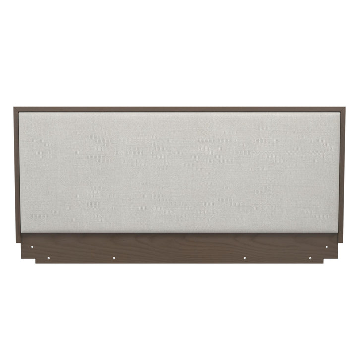 Cologne Tool-Less Upholstered Wood Headboard - Walnut - Full