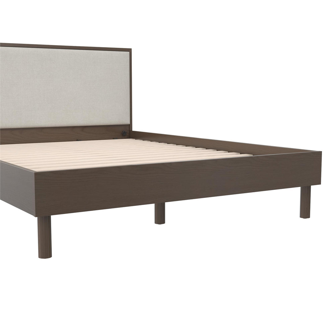 Cologne Tool-Less Upholstered Wood Headboard - Walnut - Full