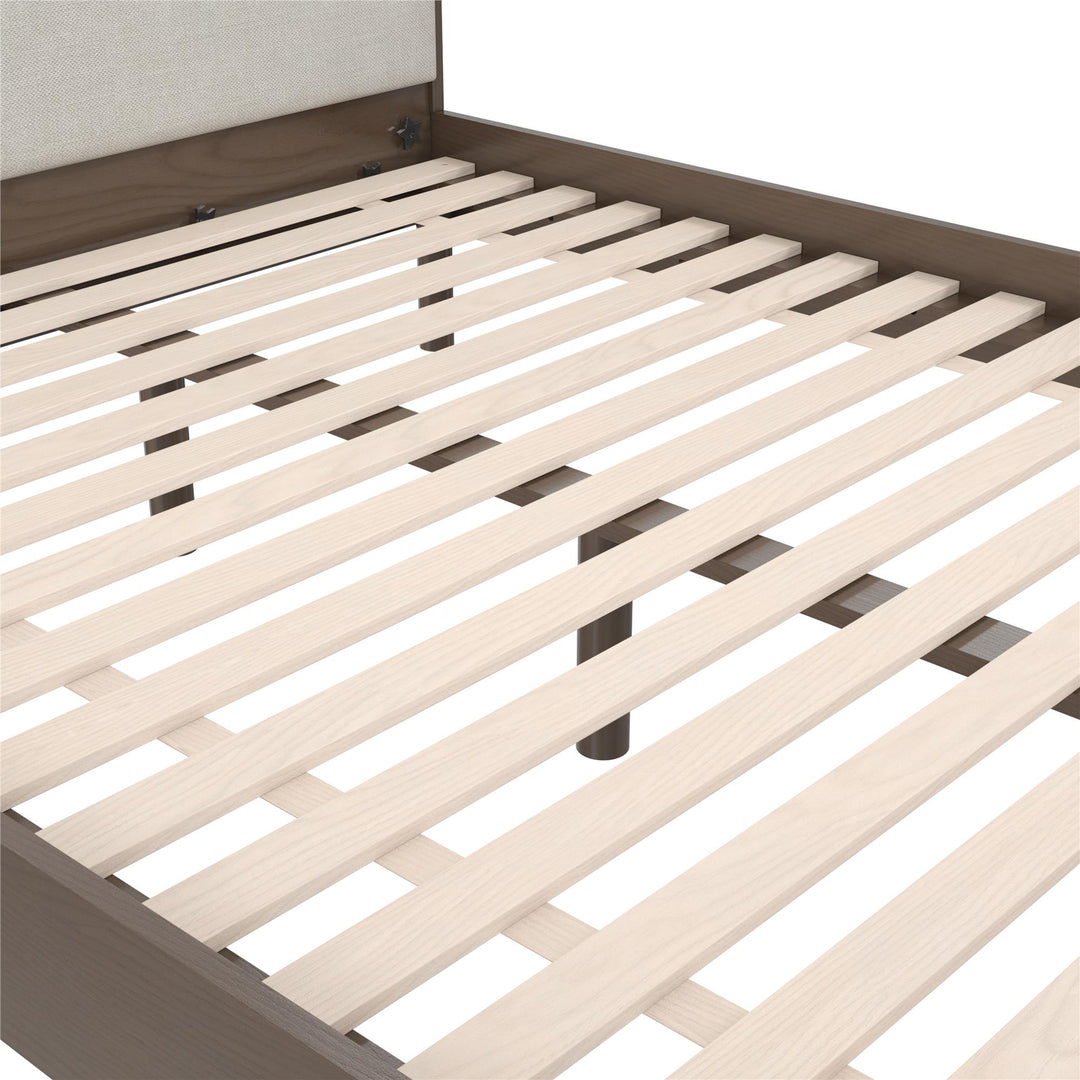 Cologne Tool-Less Upholstered Wood Headboard - Walnut - Full