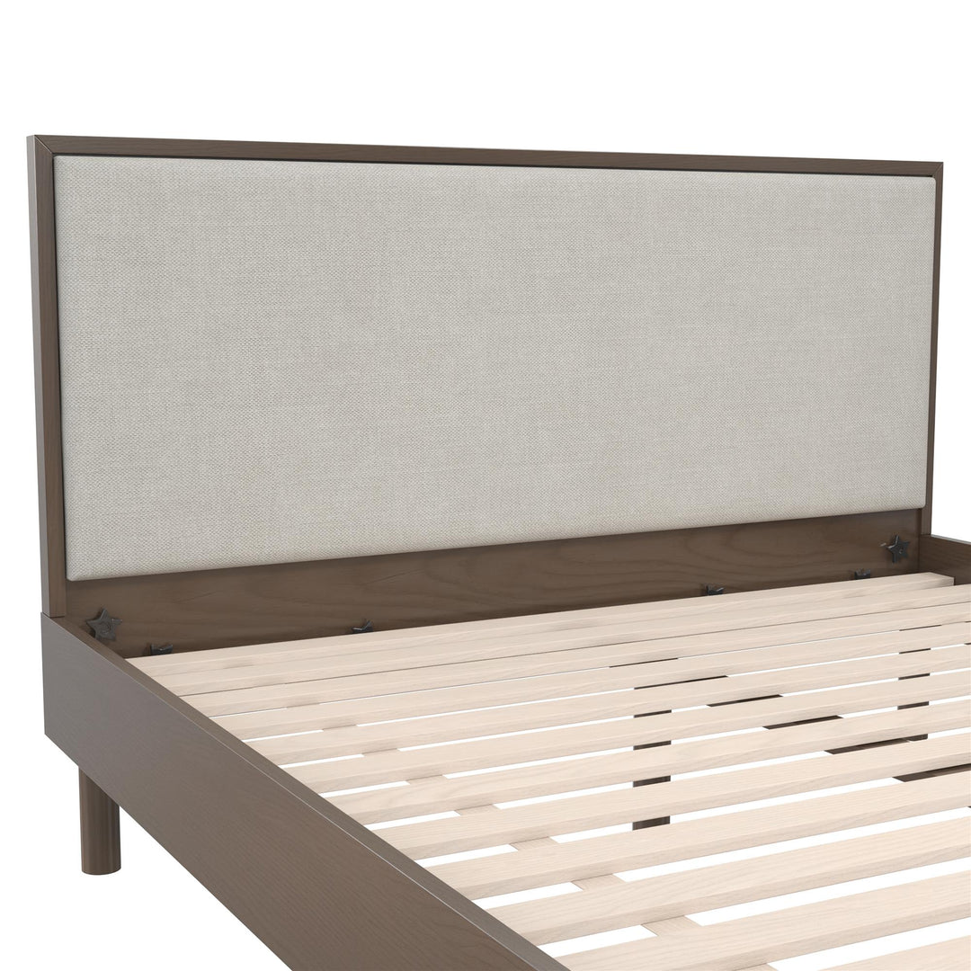 Cologne Tool-Less Upholstered Wood Headboard - Walnut - Full