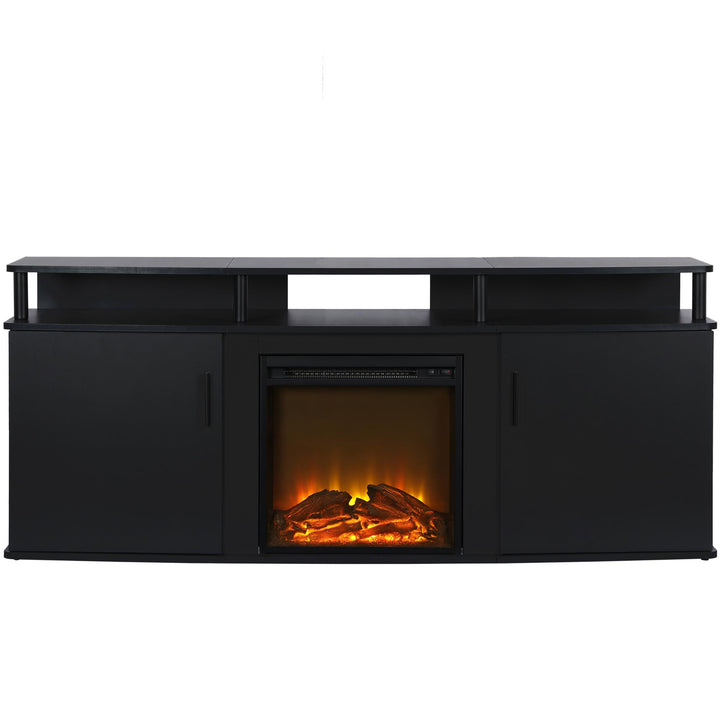 Carson Electric Fireplace TV Console for TVs up to 70" - Black