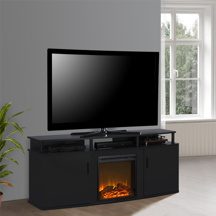 Carson Electric Fireplace TV Console for TVs up to 70" - Black