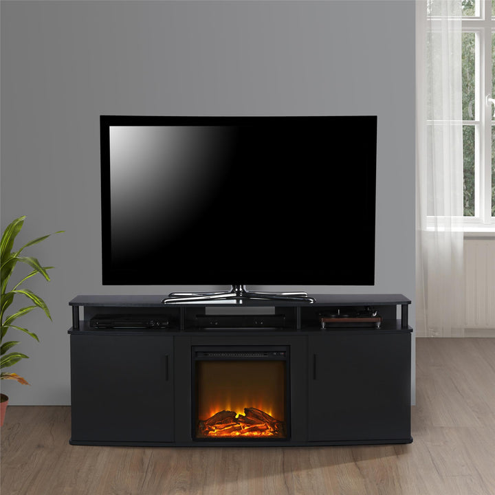 Carson Electric Fireplace TV Console for TVs up to 70" - Black