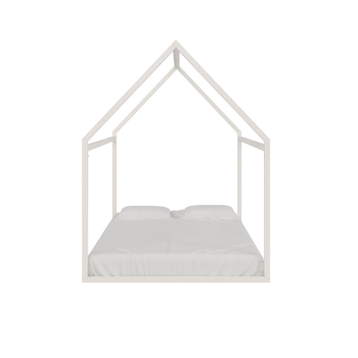 Skyler Metal Montessori House Bed - Off White - Full