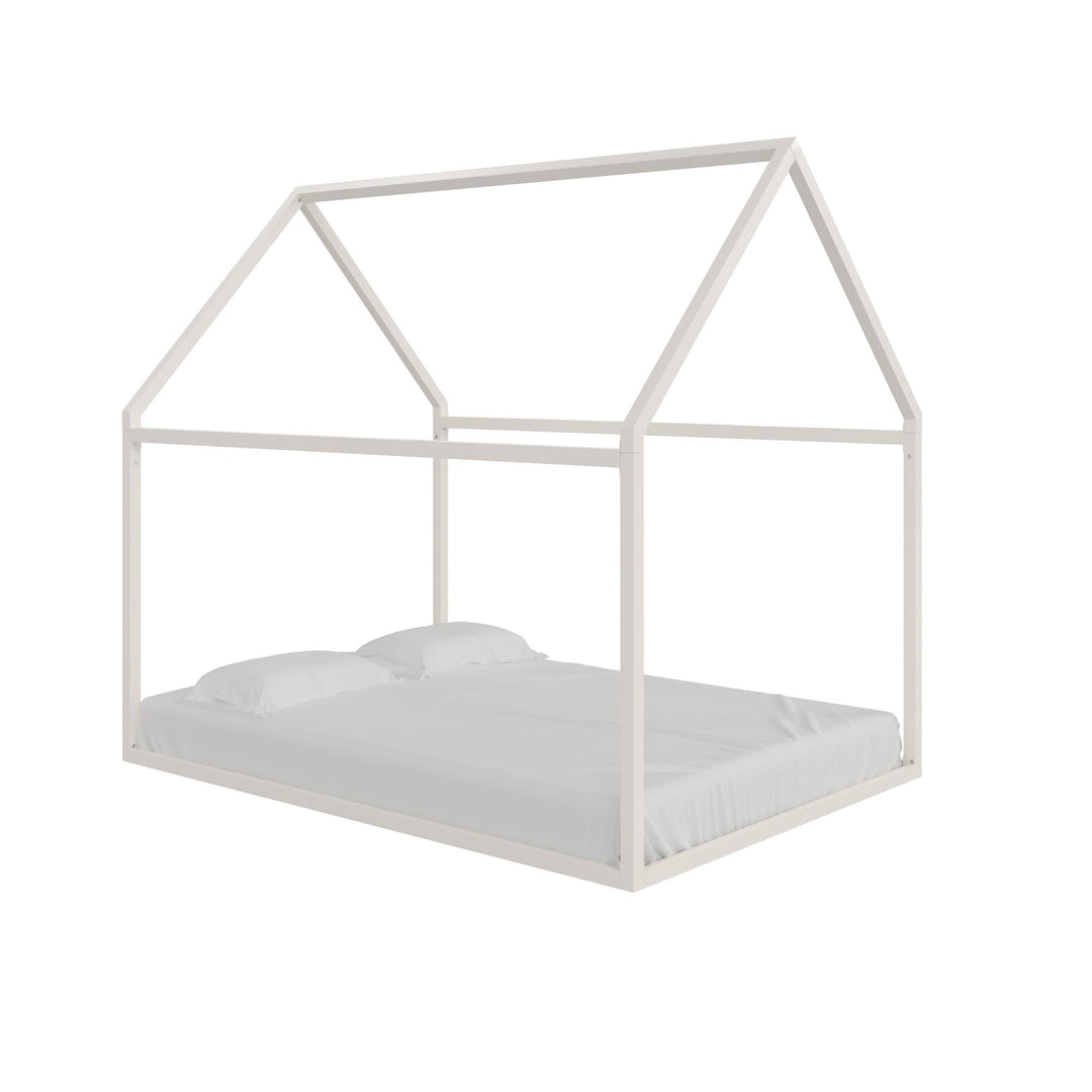 Skyler Metal Montessori House Bed - Off White - Full