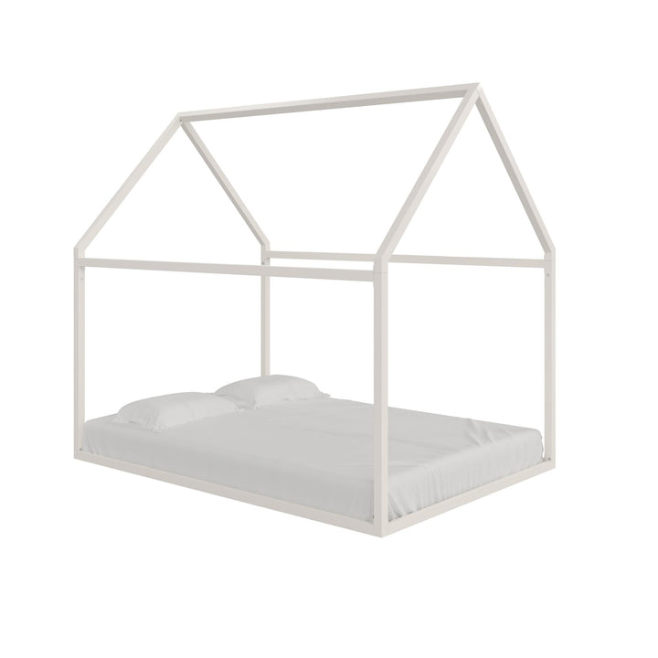 Skyler Metal Montessori House Bed - Off White - Full