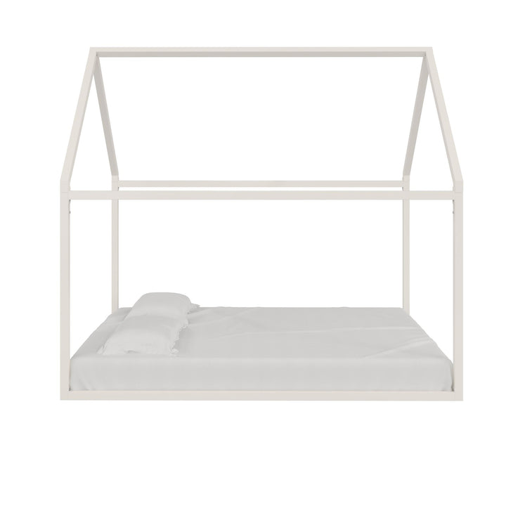 Skyler Metal Montessori House Bed - Off White - Full