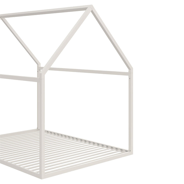 Skyler Metal Montessori House Bed - Off White - Full
