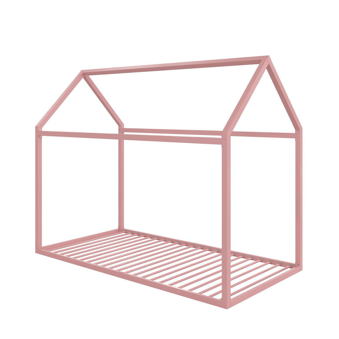 Skyler Metal Montessori House Bed - Blush - Twin