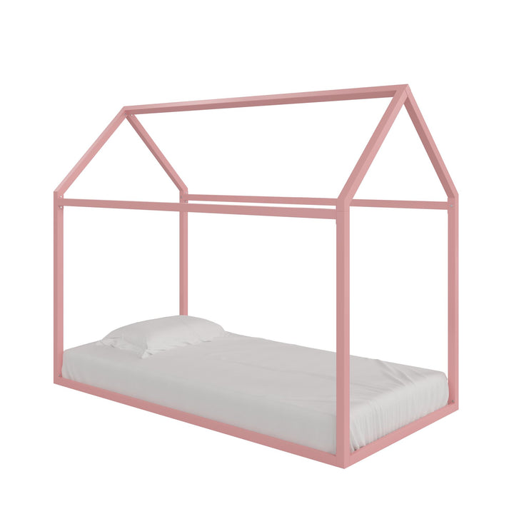 Skyler Metal Montessori House Bed - Blush - Twin
