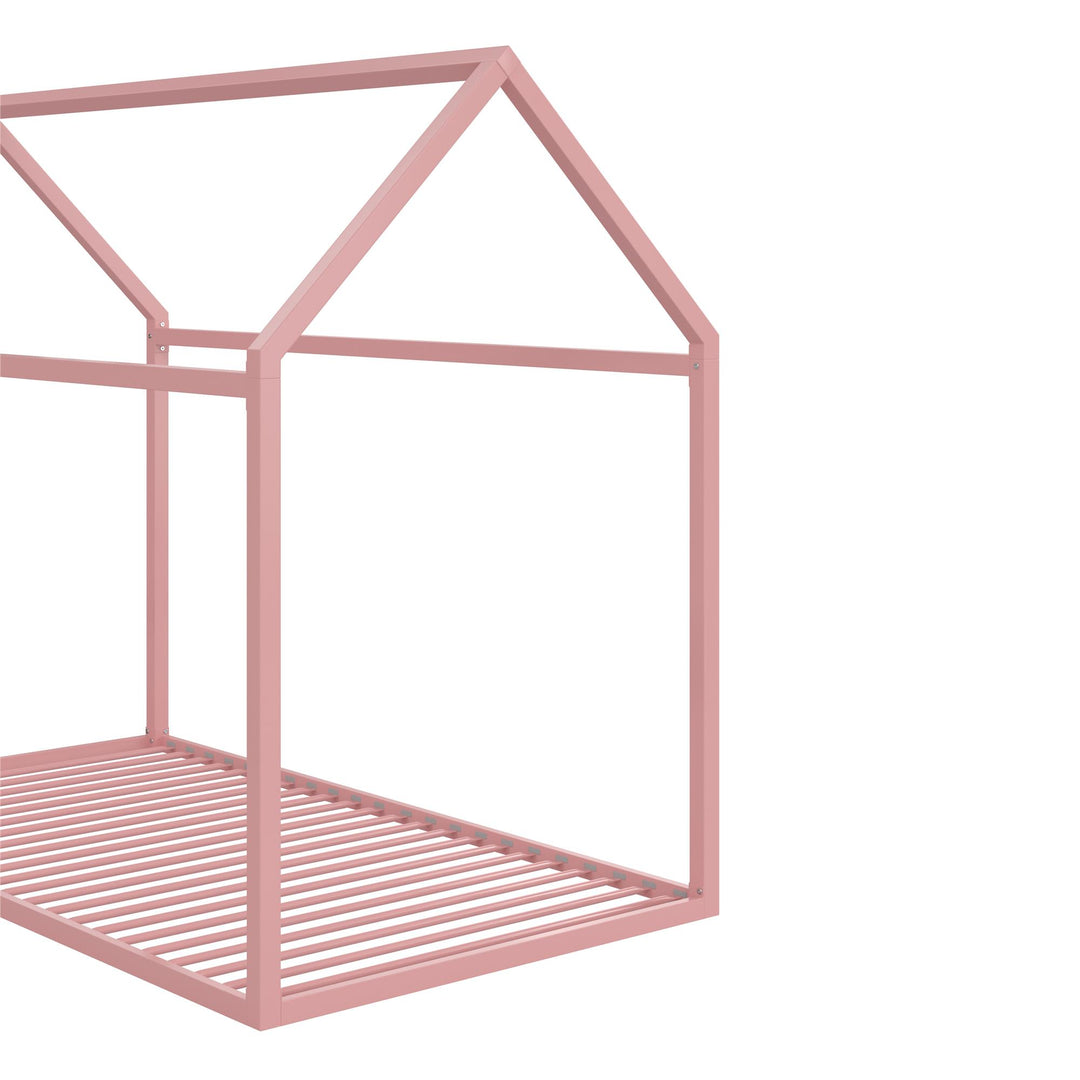 Skyler Metal Montessori House Bed - Blush - Twin