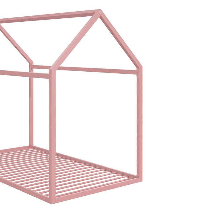 Skyler Metal Montessori House Bed - Blush - Twin