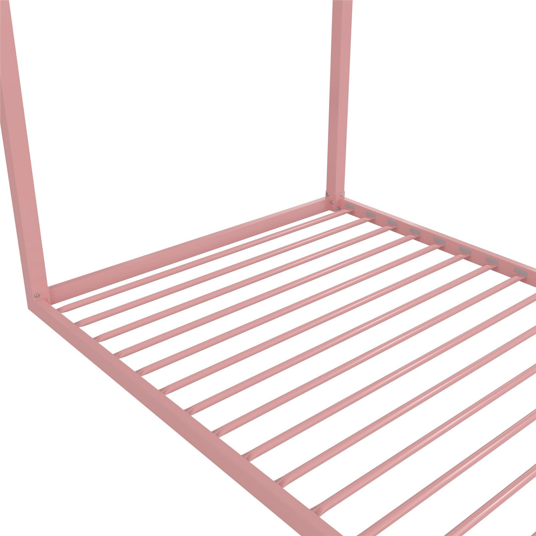 Skyler Metal Montessori House Bed - Blush - Twin