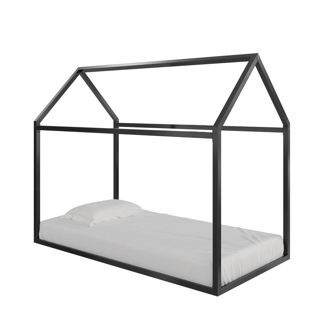 Skyler Metal Montessori House Bed - Black - Twin