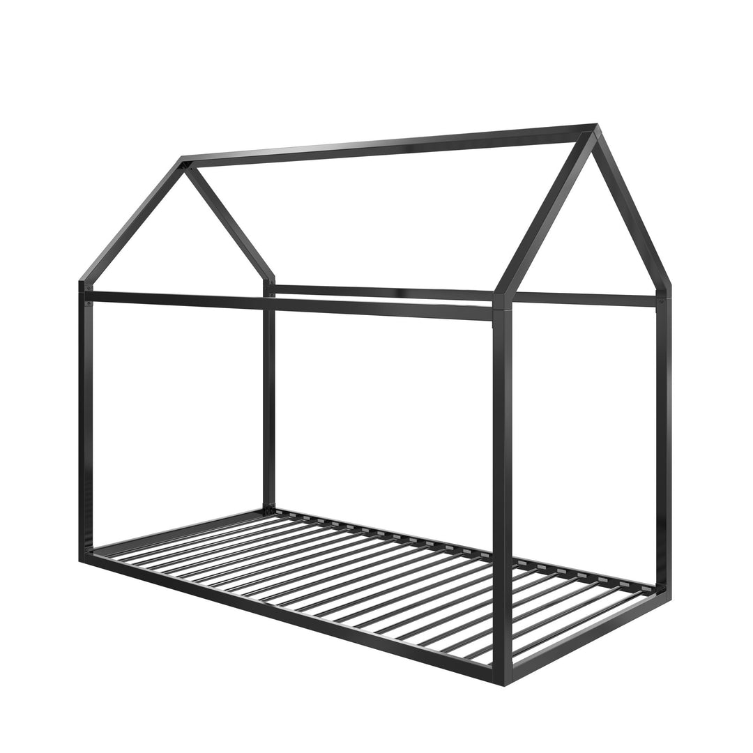 Skyler Metal Montessori House Bed - Black - Twin