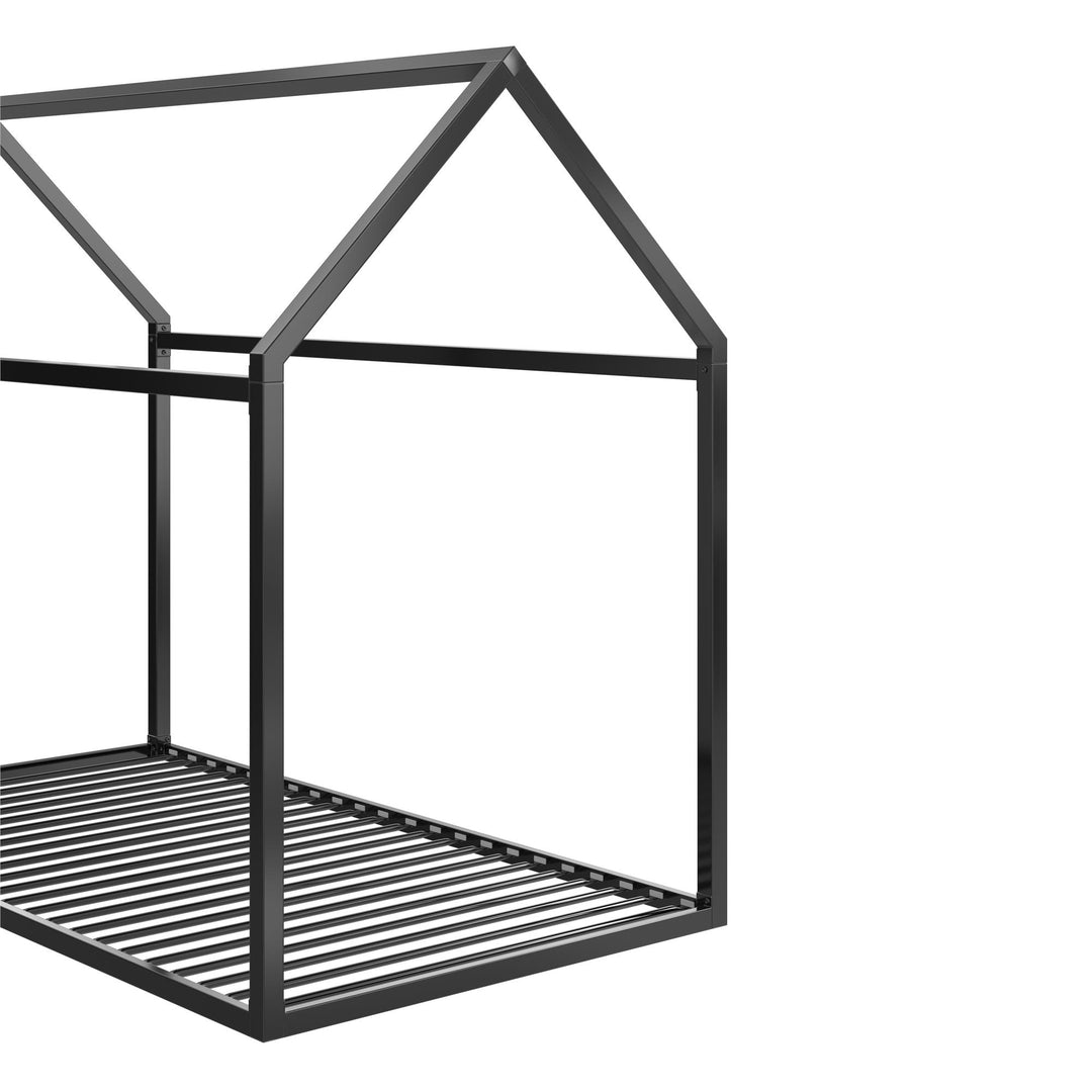 Skyler Metal Montessori House Bed - Black - Twin