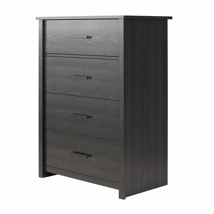 Brookshore Tall 4-Drawer Dresser - Black Oak - 4 Drawer