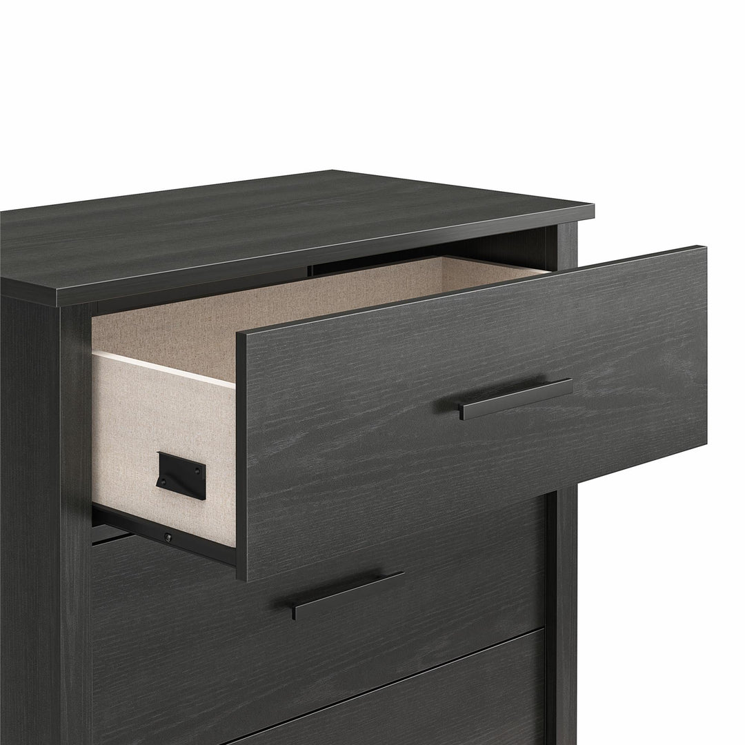 Brookshore Tall 4-Drawer Dresser - Black Oak - 4 Drawer