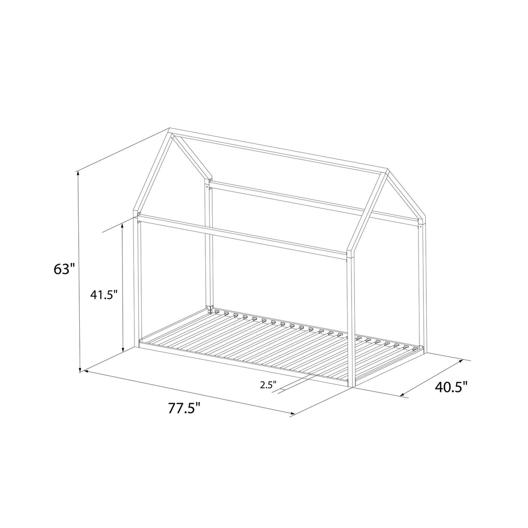 Skyler Metal Montessori House Bed - Black - Twin