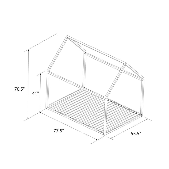 Skyler Metal Montessori House Bed - Off White - Full
