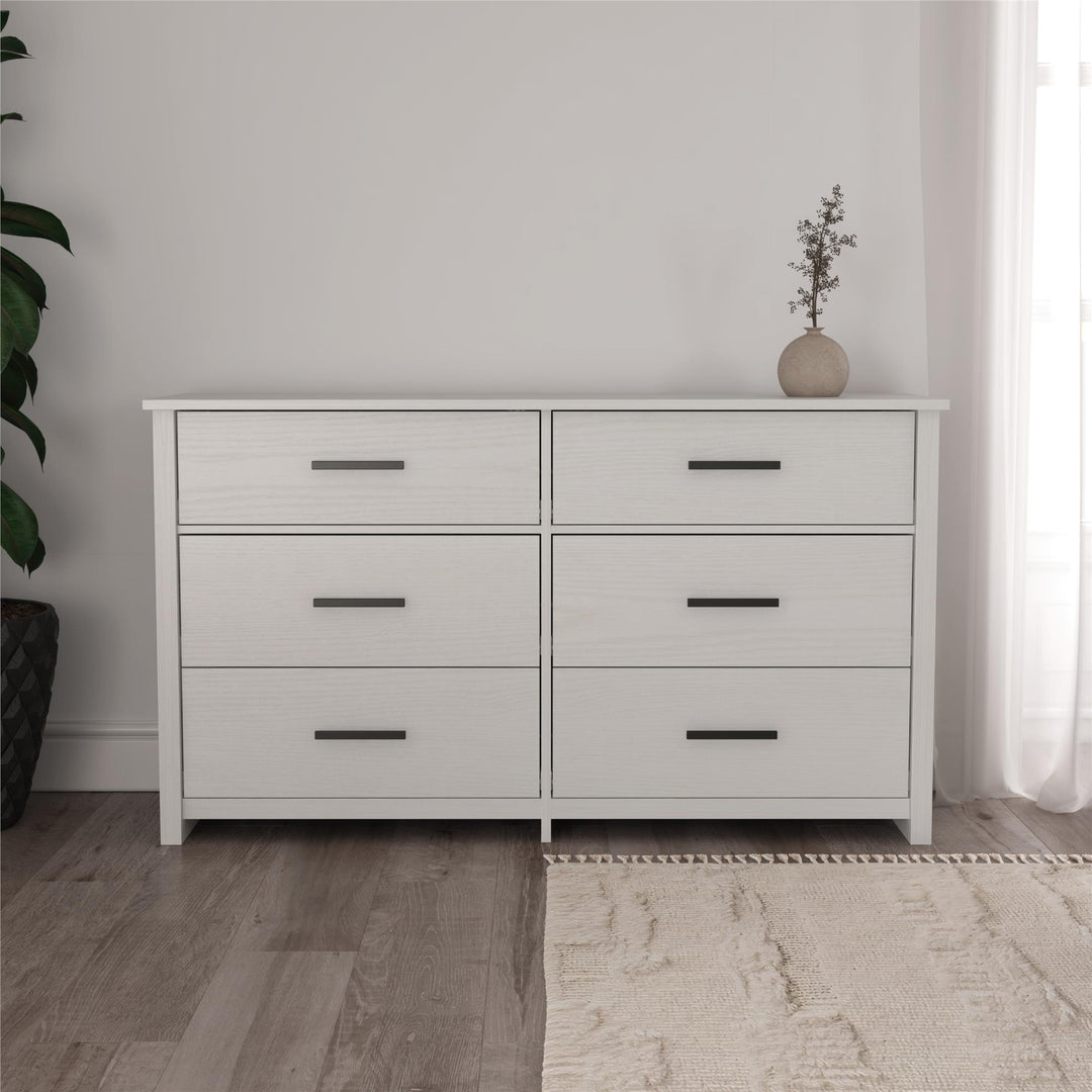 Brookshore Wide 6-Drawer Dresser - White - 6 Drawer