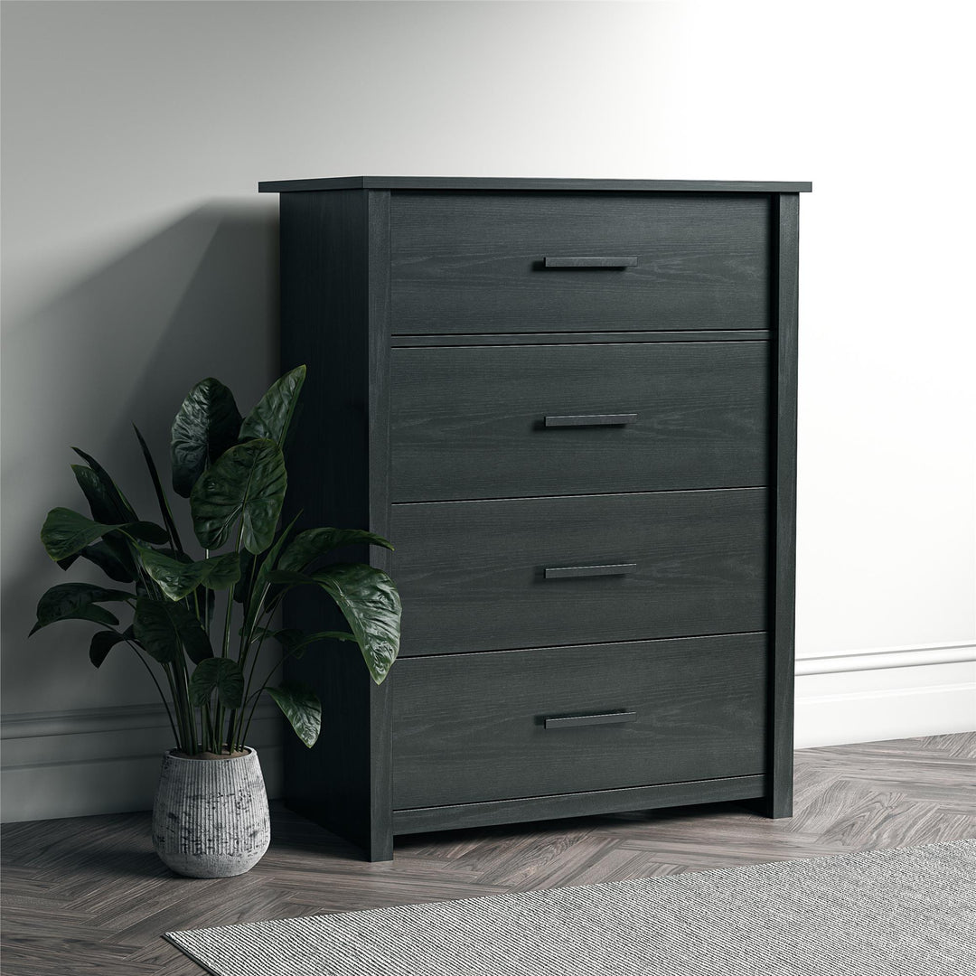 Brookshore Tall 4-Drawer Dresser - Black Oak - 4 Drawer