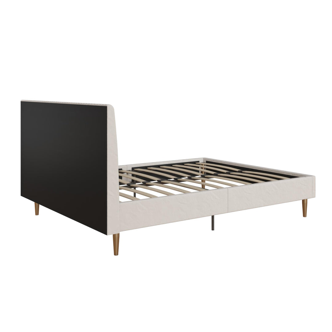 Daphne Velvet Upholstered Bed with Channel Tufted Headboard - Ivory - Full